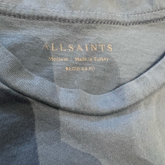 Allsaints Mens Brace T Shirt Light Blue - Picture 4 of 4